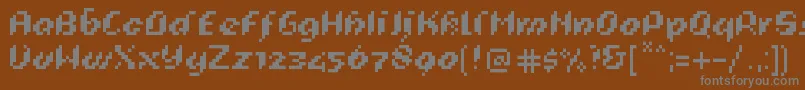 フォントPixeligCursief – 茶色の背景に灰色の文字