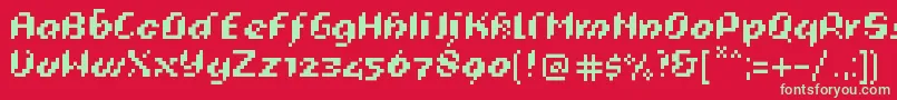 Шрифт PixeligCursief – зелёные шрифты на красном фоне