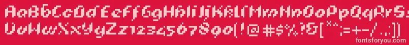 Шрифт PixeligCursief – розовые шрифты на красном фоне