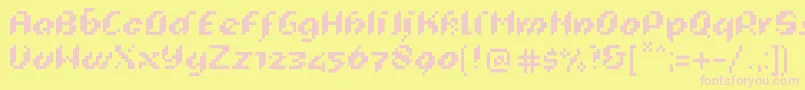 PixeligCursief Font – Pink Fonts on Yellow Background