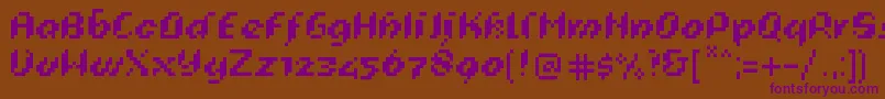 PixeligCursief Font – Purple Fonts on Brown Background