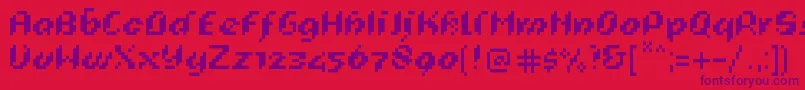 PixeligCursief Font – Purple Fonts on Red Background