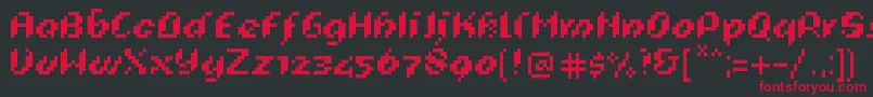 PixeligCursief Font – Red Fonts on Black Background