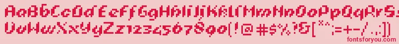 PixeligCursief Font – Red Fonts on Pink Background