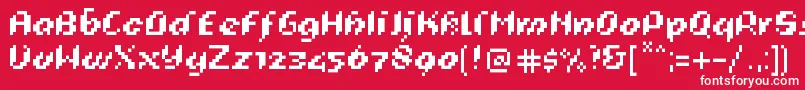 フォントPixeligCursief – 赤い背景に白い文字