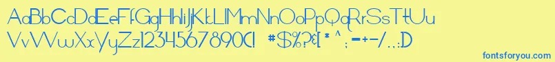 Arrivalsanddepartures Font – Blue Fonts on Yellow Background