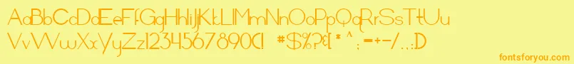 Arrivalsanddepartures Font – Orange Fonts on Yellow Background