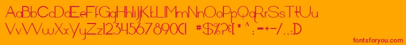 Arrivalsanddepartures Font – Red Fonts on Orange Background