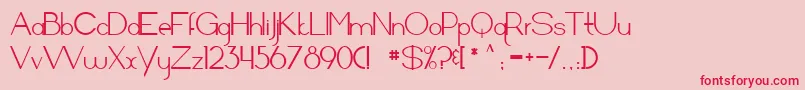 Arrivalsanddepartures-Schriftart – Rote Schriften auf rosa Hintergrund