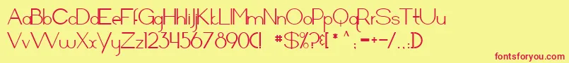 Arrivalsanddepartures Font – Red Fonts on Yellow Background