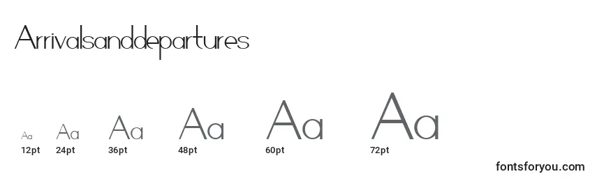 Размеры шрифта Arrivalsanddepartures