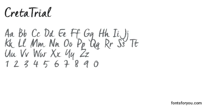 Fuente CretaTrial (22648) - alfabeto, números, caracteres especiales