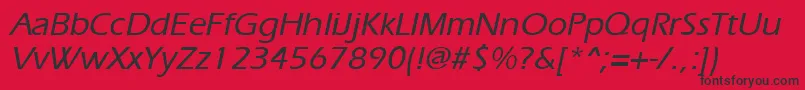 ErgoemediumItalic Font – Black Fonts on Red Background