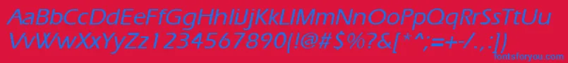 Czcionka ErgoemediumItalic – niebieskie czcionki na czerwonym tle