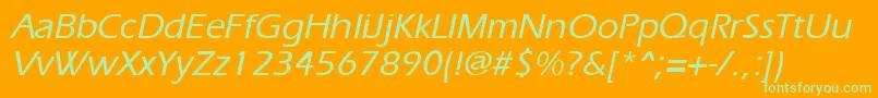 ErgoemediumItalic Font – Green Fonts on Orange Background