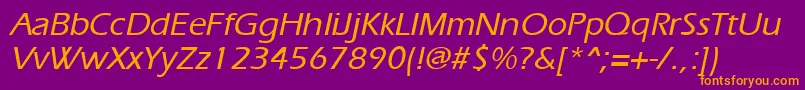 ErgoemediumItalic Font – Orange Fonts on Purple Background