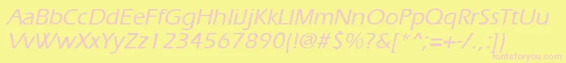 ErgoemediumItalic Font – Pink Fonts on Yellow Background