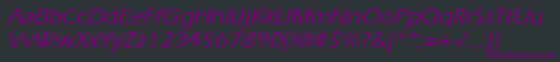 ErgoemediumItalic Font – Purple Fonts on Black Background