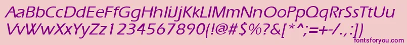 ErgoemediumItalic Font – Purple Fonts on Pink Background