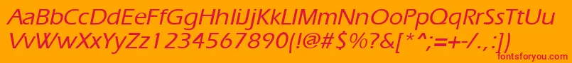 ErgoemediumItalic Font – Red Fonts on Orange Background