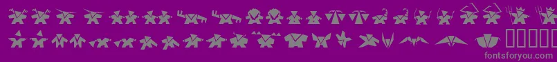 Fonte Damgram – fontes cinzas em um fundo violeta