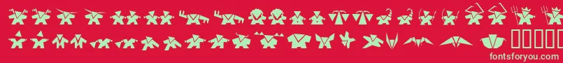 Damgram Font – Green Fonts on Red Background