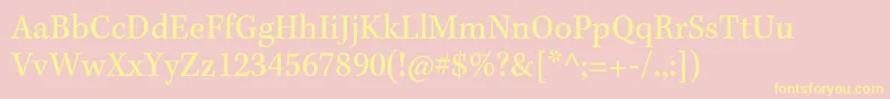 KeplerstdScncapt-Schriftart – Gelbe Schriften auf rosa Hintergrund