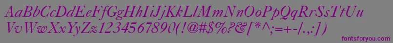 Caslon540Italic Font – Purple Fonts on Gray Background