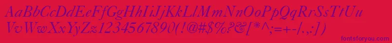 Caslon540Italic Font – Purple Fonts on Red Background