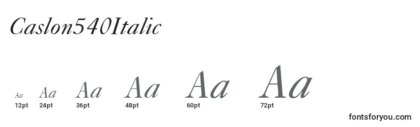 Caslon540Italic Font Sizes