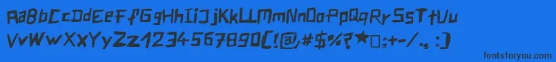 Blockss-Schriftart – Schwarze Schriften auf blauem Hintergrund