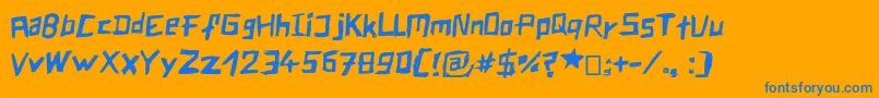 Blockss Font – Blue Fonts on Orange Background