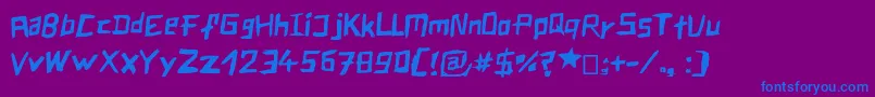 Więcej informacji o czcionce Blockss Czcionka Blockss – niebieskie czcionki na fioletowym tle
