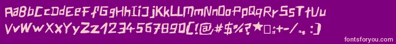 Blockss-fontti – vaaleanpunaiset fontit violetilla taustalla