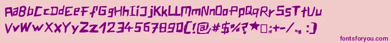 フォントBlockss – ピンクの背景に紫のフォント