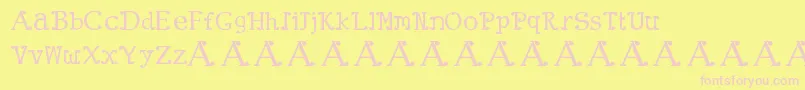 ClownTown-fontti – vaaleanpunaiset fontit keltaisella taustalla