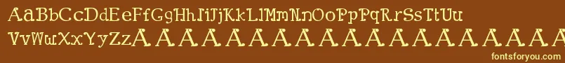 ClownTown-fontti – keltaiset fontit ruskealla taustalla