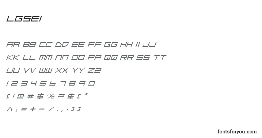 Шрифт Lgsei – алфавит, цифры, специальные символы
