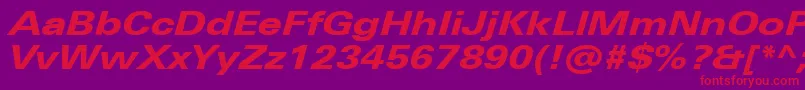 UniversNextProHeavyExtendedItalic Font – Red Fonts on Purple Background