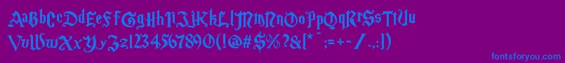 Magicschoolone-Schriftart – Blaue Schriften auf violettem Hintergrund