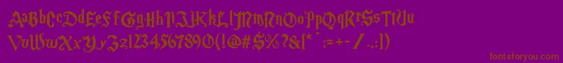 フォントMagicschoolone – 紫色の背景に茶色のフォント