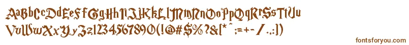 Magicschoolone-fontti – ruskeat fontit valkoisella taustalla