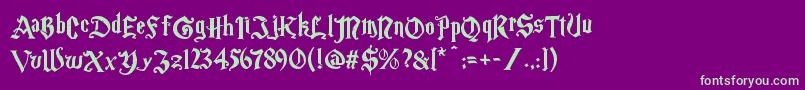 フォントMagicschoolone – 紫の背景に緑のフォント