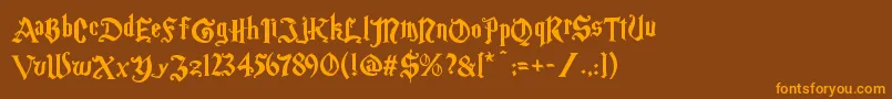 Magicschoolone Font – Orange Fonts on Brown Background