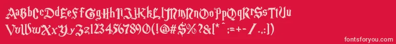 フォントMagicschoolone – 赤い背景にピンクのフォント