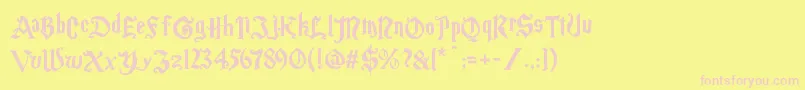 Magicschoolone-fontti – vaaleanpunaiset fontit keltaisella taustalla