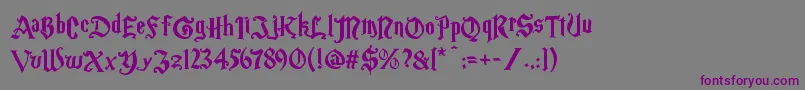 フォントMagicschoolone – 紫色のフォント、灰色の背景