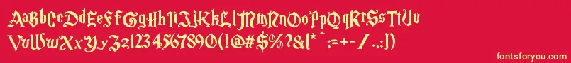 Magicschoolone Font – Yellow Fonts on Red Background