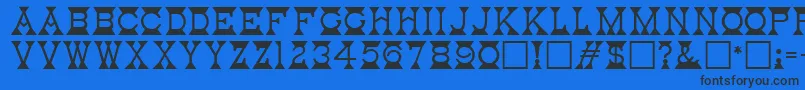 MantelRegular Font – Black Fonts on Blue Background