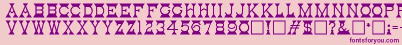 MantelRegular-Schriftart – Violette Schriften auf rosa Hintergrund
